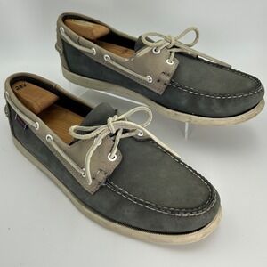 Sebago Docksides Boat Shoes Mens 12 Grey Tan Nubuck Leather Nautical Preppy